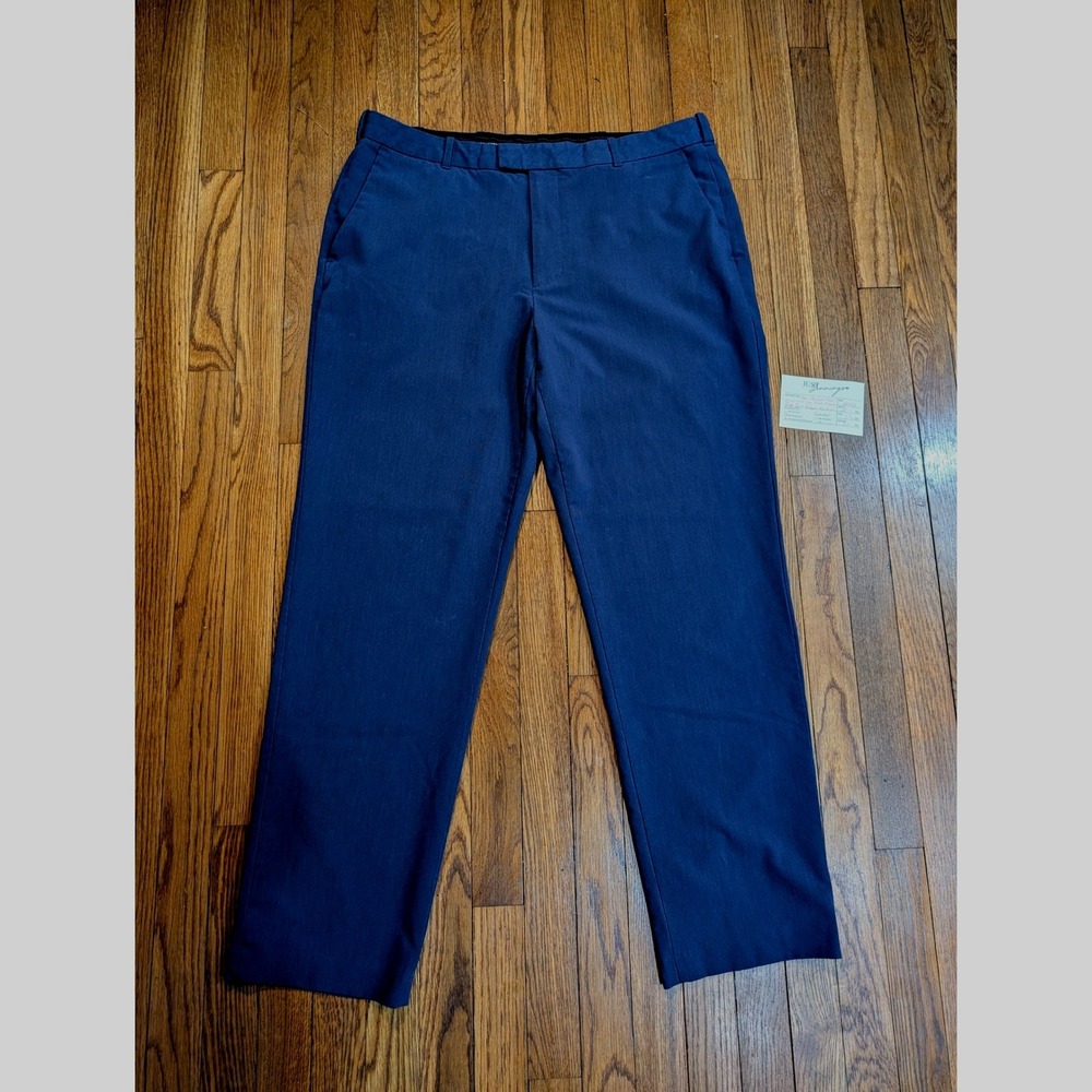 Van Heusen‎ Flex Mens 38x32 Blue Straight Leg Flat Front No Iron Dress Pants
